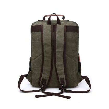 Executive Canvas Backpack for Heavy Duty Notebook Travel, green