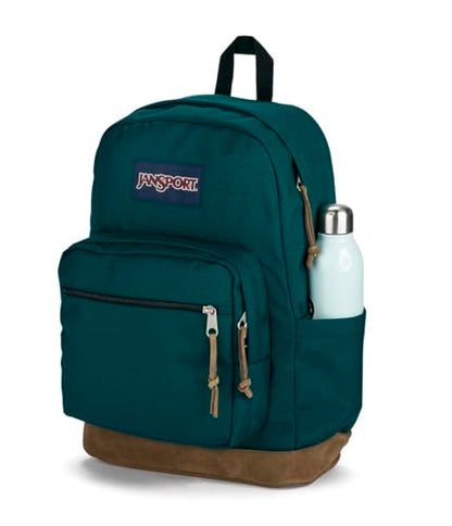 JanSport Right Pack Backpack - Durable Daypack with Padded 15" Laptop Sleeve, Spacious Main Compartment & Integrated Water Bottle Pocket - Deep Juniper - color: Deep Juniper