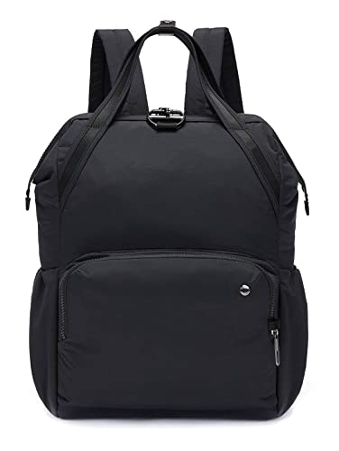 Pacsafe Women's Citysafe CX 17L Anti Theft Backpack-Fits 16 inch MacBook Pro, Econyl Black, One Size - color: Econyl Black