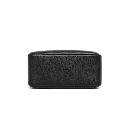 PU leather Organizer Bag Lightweight Cosmetic Bag with Ring Clasp Perfect Travel Makeup Bag for Women (Black/PU) - color: Black/PU