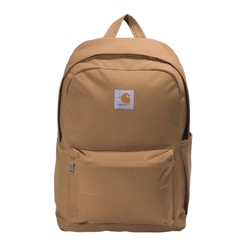Carhartt 21L Classic Laptop Daypack, Durable Water-Resistant Pack with Laptop Sleeve, Containts PFAS, Carhartt Brown - color: Carhartt Brown, size: Containts PFAS
