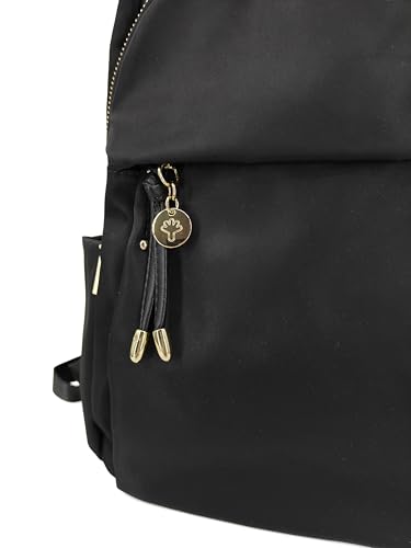 M-ioi-M Medium Backpack Purse for Women, Fashion Nylon Daypack with Gold Hardware, Lightweight Water-Resistant Rucksack for College, Work, Travel, Everyday Use, Fits 13–14" Laptop (Black, Medium) - color: Black,medium