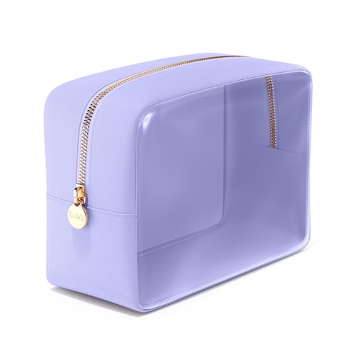 Embla Clear Large Makeup Bag Cute Big Make Up Nylon Pouches Travel Bathroom Bags for Toiletries XL Cosmetic Pouch for Women Girls Extra Large Zipper Toiletry Skincare Organizer Lavender - color: Lilac, size: Large
