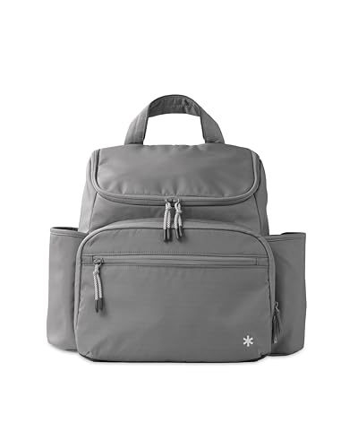 Skip Hop Diaper Bag Backpack with Portable Changing Pad Adjustable Pocket for 30 oz. Tumblers 9 Total Pockets Insulated Packing Cubes Luggage Sleeve & Stroller Straps Fits a 14” Laptop Forma Next Grey - color: Forma Next Grey
