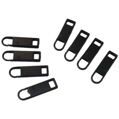 OZXNO 8pcs Detachable Metal Zipper Pull/Tab Black Zipper Handle Mend Fixer Replacement for Luggage Clothing Backpacks Boots