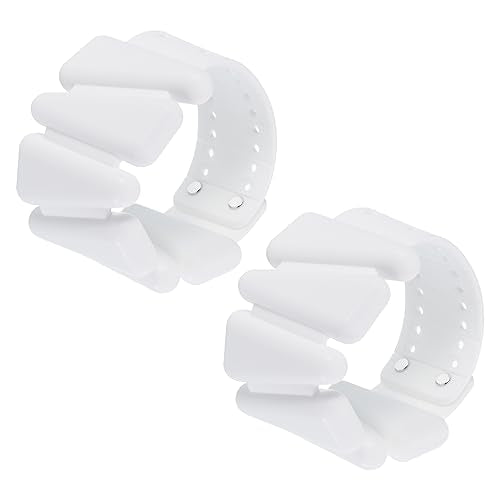 PATIKIL Adjustable Wrist Weights Set of 2, 2Lbs Total (1lb Each) Silicone Ankle Walking Weights for Women Men Bracelets for Training Yoga Jogging Aerobics - color: White