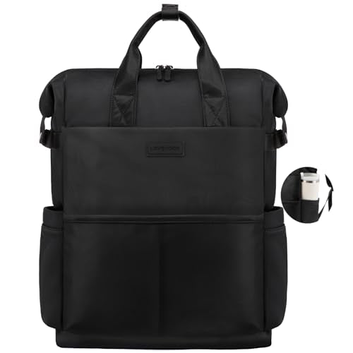 LOVEVOOK Laptop Backpack for Women, 17.3 Inch Work Travel Black Business Backpack Purse for School College Bookbag for Teen Girls Computer Backpack for Teacher Nurse - color: Black, size: 17.3 Inch