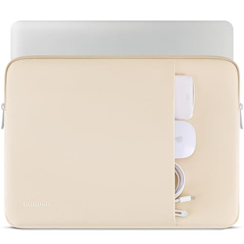 DOMISO 17 inch Laptop Sleeve Protective Case Cover Compatible with 17-17.3 inch HP Dell ASUS Lenovo Chromebook,Waterproof Computer Cases Bag,Beige