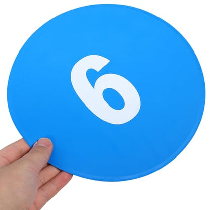 10pcs Football Training Discs 23cm Flat Cone Spot Markers Non-Slip Agility Points Navy Numbered Sports Markers for Soccer Speed and Agility Training