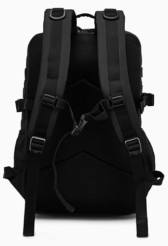 Wotony Military Tactical Backpack for Men Waterproof Daypack 3 Day Assault Pack Laser-Cut MOLLE Webbing Design with Water Bottle Holder Black Small Tactical Assault Bag (Black, 35L) - color: Black, size: 35L