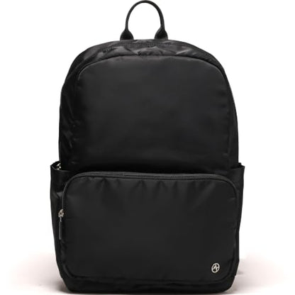 Pander 22L Casual Daypack Everyday Backpack with Luggage Sleeve Smooth Webbing Handle Professional Commuter School Bag, Black - color: Black