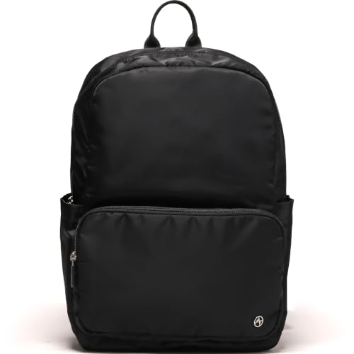 Pander 22L Casual Daypack Everyday Backpack with Luggage Sleeve Smooth Webbing Handle Professional Commuter School Bag, Black - color: Black