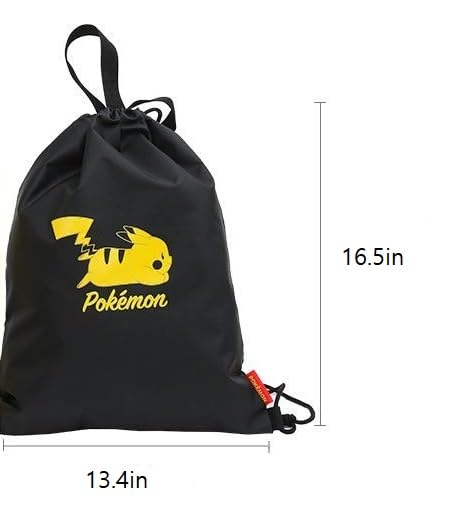 Pikachu Drawstring Backpack Gym Sackpack Travel Bag Multi Purpose Bag (Black2) - color: Black2