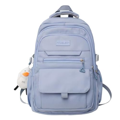 Student Backpack for Teen Girls Boys Preppy Elementary Middle School College Bookbags Cute Aesthetic Trendy Daypack (Blue) - color: Blue