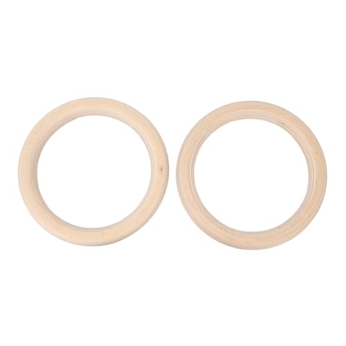 Wooden Gymnastics Rings, Birch Material for Bodyweight Fitness and Strength Training, Adjustable Straps, Smooth for Safety, Ideal for Outdoor Workouts