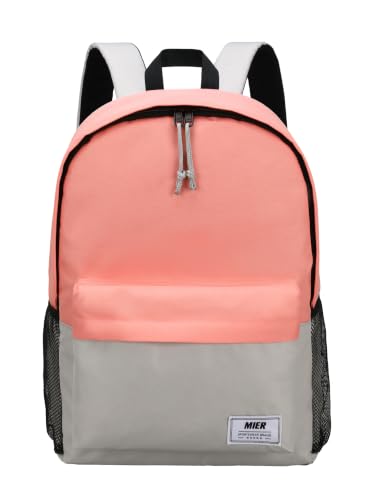 MIER Insulated Backpack Cooler Small Leakproof Lightweight Cute for Women Men to Work, Picnics, Camping, Park Day Trips, 15 L - color: Pink/gray
