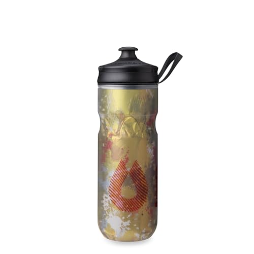 HydraPak | Polar Bottle - Polar Sport Insulated Water Bottle - BPA-Free, Sport & Bike Squeeze Bottle with Handle (Splash Gold, 600ml / 20oz) - color: Splash Gold, style: 20oz/600ml