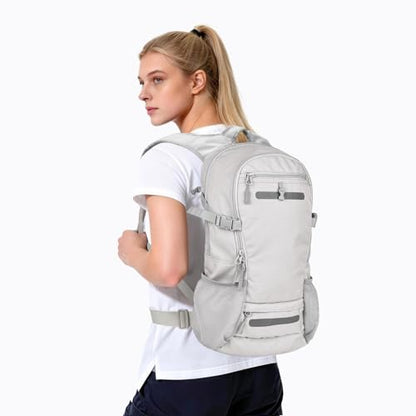 Zavothy 20L Multipurpose Hiking Backpack with 3L Water Bladder – Durable Hydration Backpack with Insulated Bladder Compartment, Hidden Helmet Holder & Rain Cover – for Hiking, Commuting, and Camping - color: Grey