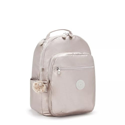 Kipling Women's Seoul 15" Laptop Backpack, Durable, Roomy with Padded Shoulder Straps, Built-In Protective Sleeve - color: Metallic Glow, size: 12.75''L x 17.25''H x 8''D