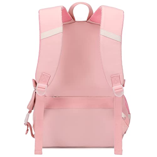 Spotted Tiger School Backpack for Girls Backpack with Lunch Box Anime Bookbag Set School Bag Kawaii Backpacks for Girls Teens (Pink) - color: Pink