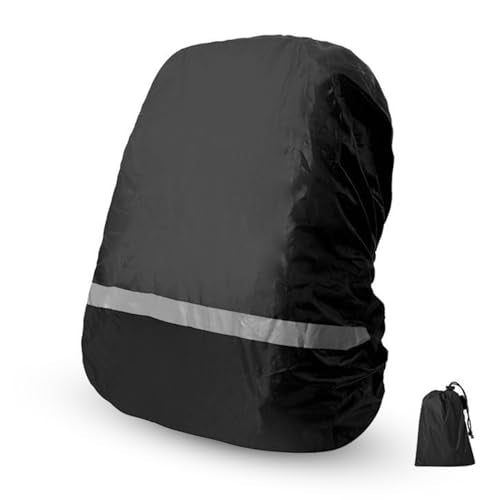 Backpack Rain Cover with Reflective Stripe Buckle Straps for Hiking Camping Cycling Outdoor Activities Universal Fit 210T Oxford Cloth Quick Installation - color: Black, size: Medium