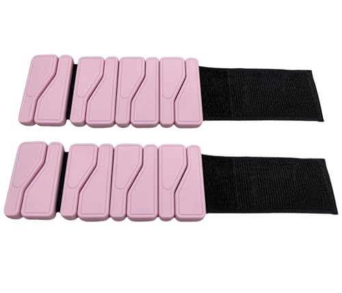 Adjustable Wrist & Ankle Bangles Set | 2 lbs for Man and Woman (1lb Each Arm/Leg Weight) for Home Fitness, Jogging, Yoga, Swimming, Pilates, Cycling & Toning - color: Pink