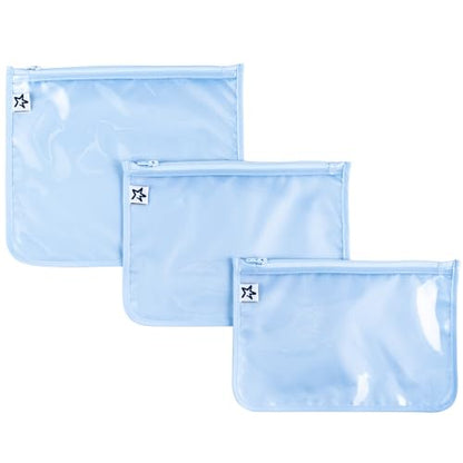 Tiny Twinkle Diaper Bag Organizing Pouches|3 Pack Mess-Proof Clear Front Travel Organizer Bags&TSA Approved Toiletry Bag Set for Baby and Mom Essentials - color: Cloud Blue
