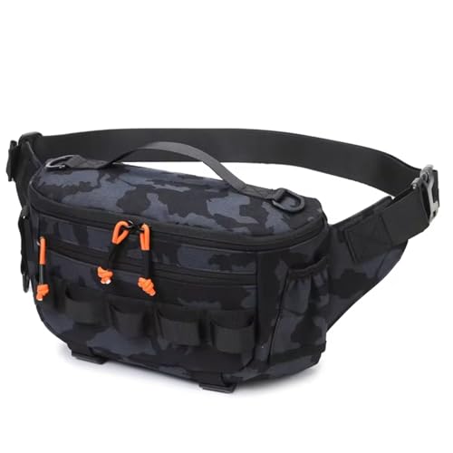 Waist Chest Backpack Outdoor for Men Women Fishing Sling Bag Hip Rig Cycling Camping Multifunctional Bag Travel Duffle Bag(Black Camo) - color: Black Camo