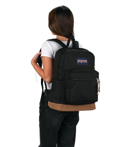 JanSport Right Pack Backpack - Durable Daypack with Padded 15" Laptop Sleeve, Spacious Main Compartment & Integrated Water Bottle Pocket - Black - color: Black