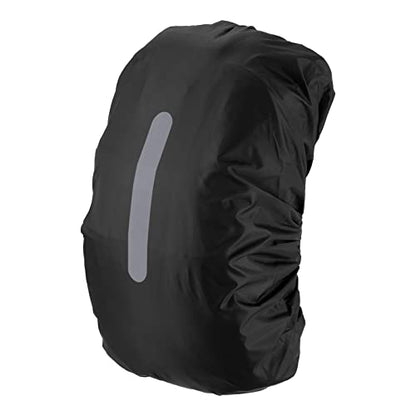 PATIKIL Waterproof Backpack Rain Cover, Non-Slip Backpack Cover with Vertical Reflective Strap Stay Dry for Hiking, Camping, Hunting - color: Black, size: Large