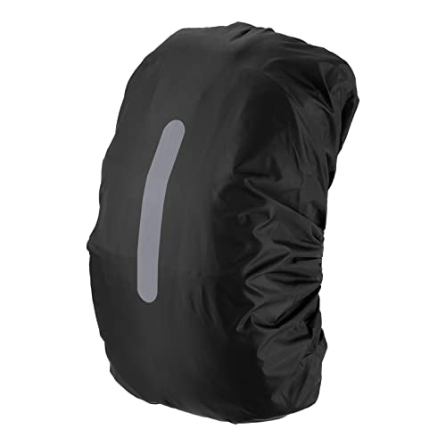 PATIKIL Waterproof Backpack Rain Cover, Non-Slip Backpack Cover with Vertical Reflective Strap Stay Dry for Hiking, Camping, Hunting - color: Black, size: Large