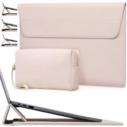 HYZUO 13.3-14 Inch Laptop Sleeve Case Bag with Adjustable Stand for MacBook Pro 14 M5/M4/M3/M2/M1 Pro/Max A3426 A3427 2026-2021, MacBook Air/Pro 13.3, 13.8-13.5 Surface Laptop, Apricot - color: Apricot, size: 13.3-14 Inch
