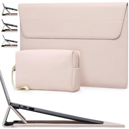 HYZUO 13.3-14 Inch Laptop Sleeve Case Bag with Adjustable Stand for MacBook Pro 14 M5/M4/M3/M2/M1 Pro/Max A3426 A3427 2026-2021, MacBook Air/Pro 13.3, 13.8-13.5 Surface Laptop, Apricot - color: Apricot, size: 13.3-14 Inch