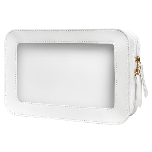 LETGO Clear Makeup Bags, TSA Approved Toiletry Bag with Zipper, Clear Makeup Organizer Fit Carry-on Travel Essentials,Clear Cosmetic Bags for Women Men (C-Beige) - color: C-Beige