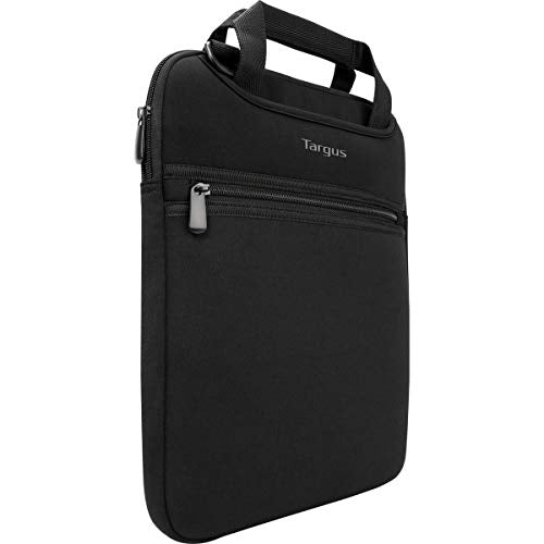 Targus Vertical Slipcase Laptop Messenger Bag, Black - Hideaway Handles with Cross Shoulder Strap and Protective Padding, Fits 14" Laptop (TSS913)