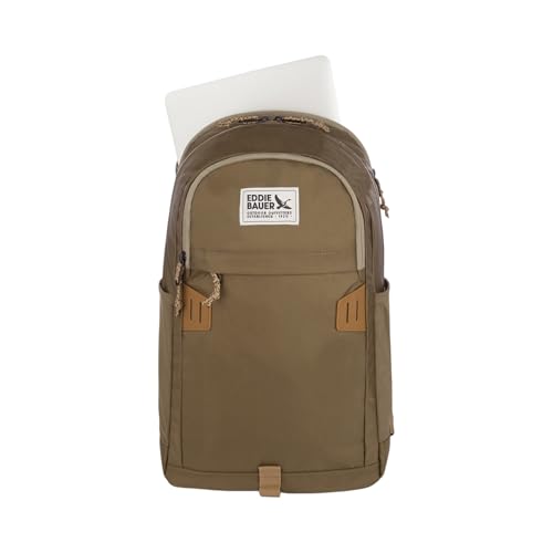 Eddie Bauer University Backpack 26L | Everyday Carry | Work | Travel | Commuter | Padded Laptop Sleeve | Stretch Bottle Pockets | Lightweight | Durable - Adler Green - color: University - Adler Green, size: 26L