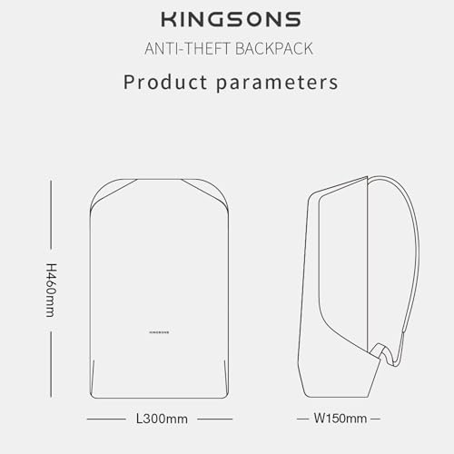 Kingsons Anti-Theft Laptop Backpack-TSA Lock Travel Slim Backpack with USB Charging,Waterproof Polyester Fits 15.6 Inch Laptop for Men Business Office Commuting Hiking Work Black - color: Ks3233w-a-us