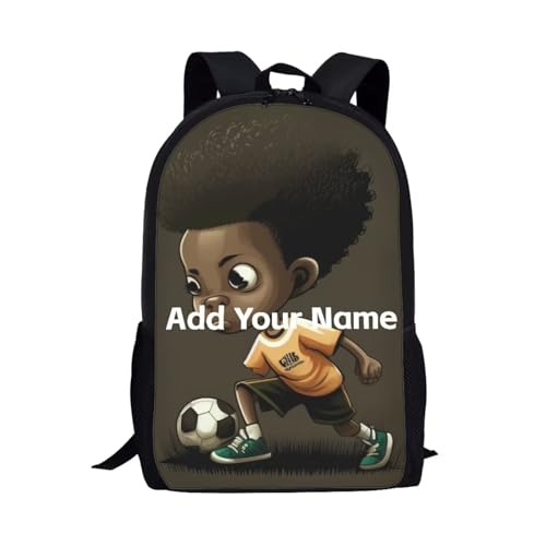 Afro Black Backpack For Girls Personalized Bookbag for Boys 4-6/8-12 Custom Name Book Bag Kids Elementary/Kindergarten School Bag Girl Back Pack - color: African Black Girl-14