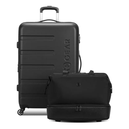 SWISSGEAR Signature Large Hardside Expandable Spinner Luggage & Weekender Tote Set, ABS Construction, TSA-Friendly Lock, Black, 2-Piece Set (27-Inch/Weekender Tote) - color: Black, size: 2-Piece Set (Weekender/27")