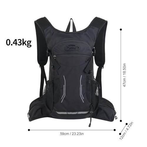 18L Hydration Backpack, Lightweight Breathable Hiking Backpack with Reflective Strips, for Riding Camping Running Commuting - color: Black