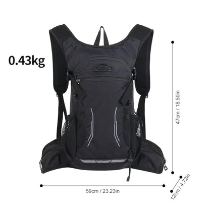 18L Hydration Backpack, Lightweight Breathable Hiking Backpack with Reflective Strips, for Riding Camping Running Commuting - color: Black