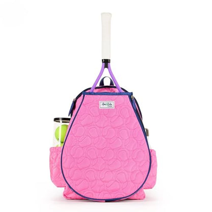 Ame & Lulu Little Love Tennis Backpack - color: Quilted Pink Tennis Balls