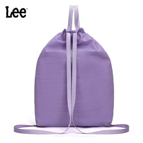 Lee Drawstring Backpack Bag Lightweight Small Gym Swim Beach Bag Water Resistant Sports Sackpack for Men Women, LEE48-002PP - color: Purple