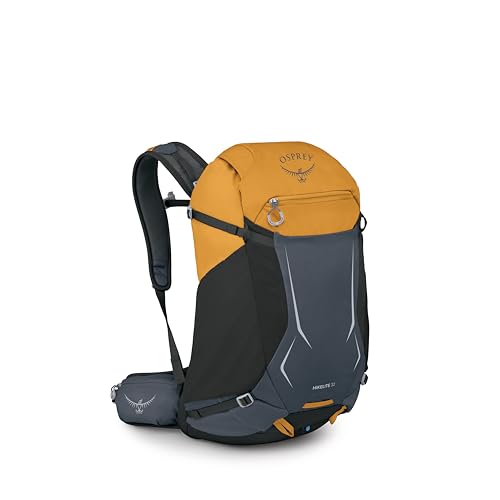 Osprey Hikelite 32L Durable Hiking Backpack - Travel Daypack with Rain Cover for Men and Women, Tungsten Yellow - color: Tungsten Yellow, style: 32l