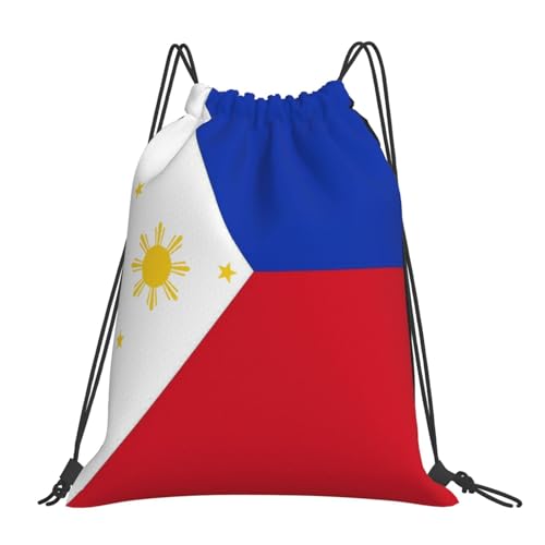 Philippines Flag Drawstring Bag Sport Gym Backpack Beach Travel Sack Draw String Yoga Bag For Men Women - color: Philippines Flag