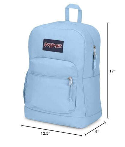 JanSport Cross Town Plus Backpack - Large Main Compartment, Side Water Bottle Pocket, 15-Inch Padded Laptop Sleeve - Blue Dusk - color: Blue Dusk
