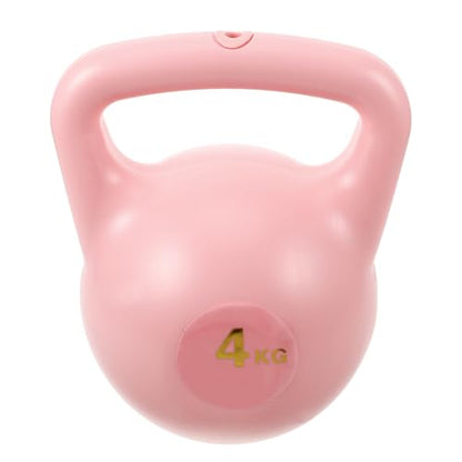 Water Fillable Kettlebell 4kg Pink Dual Handle Yoga Kettle Bell Portable Home Fitness Equipment Strength Training Dumbbell for Women Workout