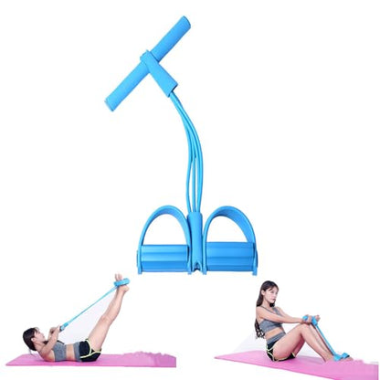 Fashion Puller Exercise,4 Tube Foot Pedal Resistance Band,Elastic Yoga Resistance Band for Women,Multifunctional Pedal ResistanceBand with Handles for Arm,Waist Training & Stretching,Fitness - color: #A