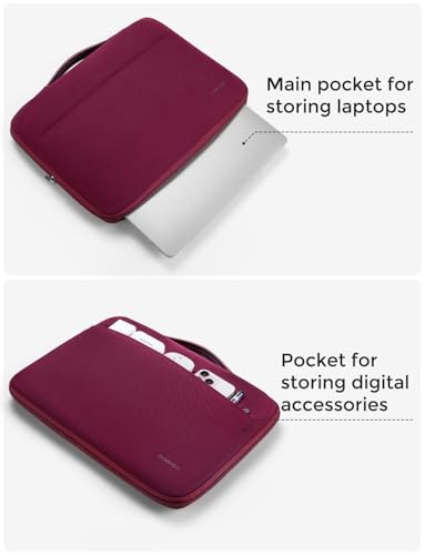 DOMISO Laptop Case Sleeve Protective Cover Compatible with MacBook Air 13 M4 M3 M2,MacBook Pro M2 M1,iPad Air/Pro,13 inch Dell,Lenovo, HP,Asus,Waterproof Computer Cases Bag with Handle,Wine - color: Wine, size: 13" for mac book