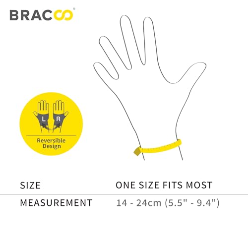 Bracoo Wrist Brace Compression Wrap – Adjustable Support Strap for Carpal Tunnel, Tendonitis, Arthritis, Pain Relief – Fitness & Weightlifting Wristband – Left or Right Hand – WS10 - color: Black